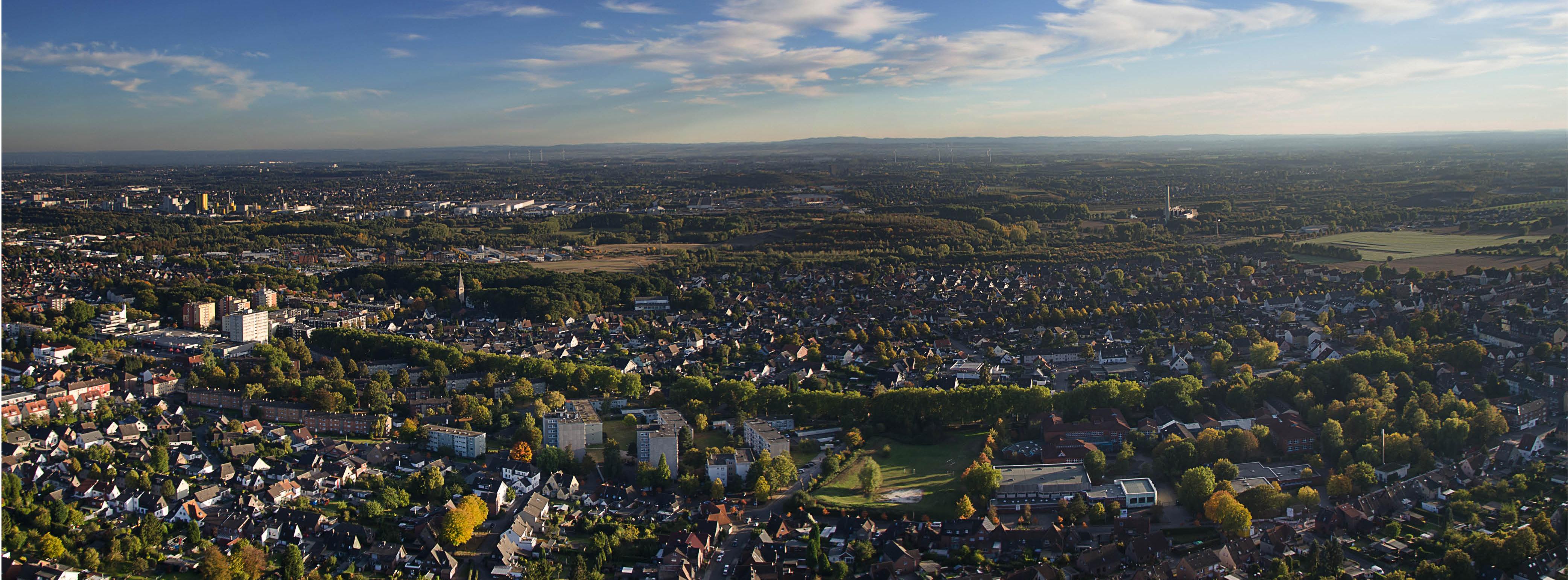 EIne Luftaufnahme von der Stadt Hamm.