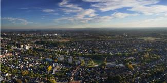 EIne Luftaufnahme von der Stadt Hamm.